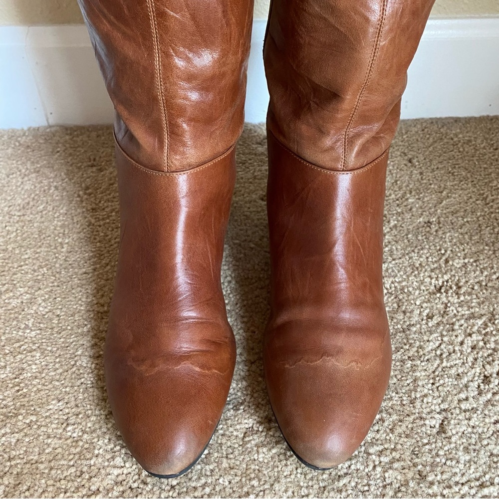 Enzo Angiolini Two-Tone Riding Boots - Picture 3 of 9